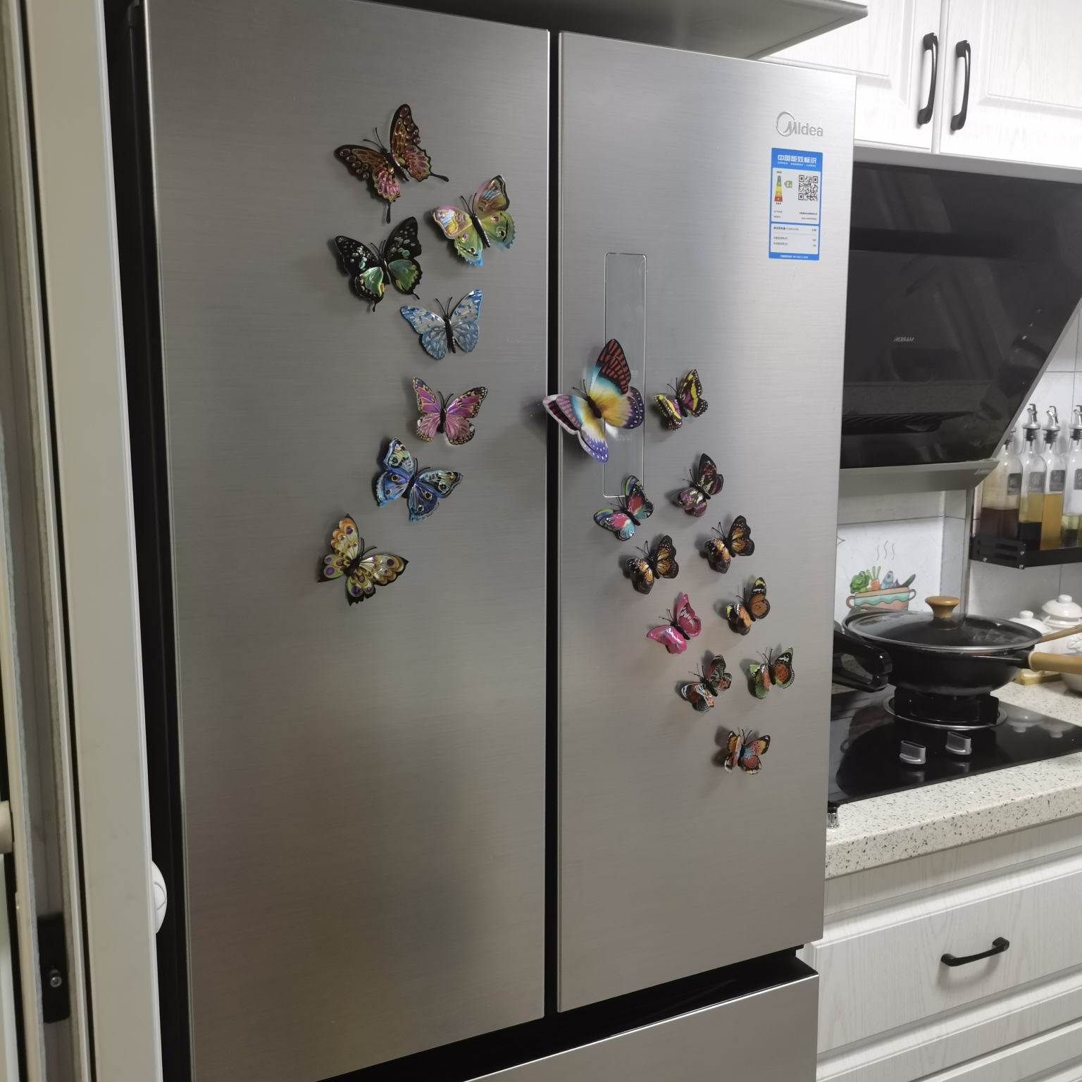 Aluminum foil magnet refrigerator sticker three-dimensional butterfly gold foil butterfly single price