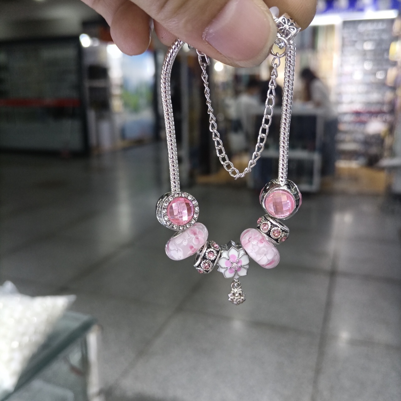 潘多娜魔盒三生三世桃花手链女生夏简约粉色木兰花系列手链，DIY 流行简约大气款新品手链