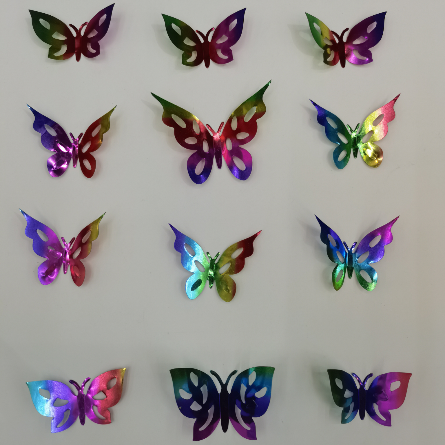Foil paper silver butterfly stickers butterfly decorative wall stickers