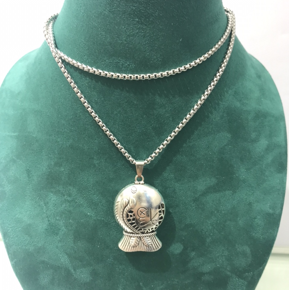 韩丽雅17号毛衣链传承古风系列长款项链不锈钢大头福鱼项链图