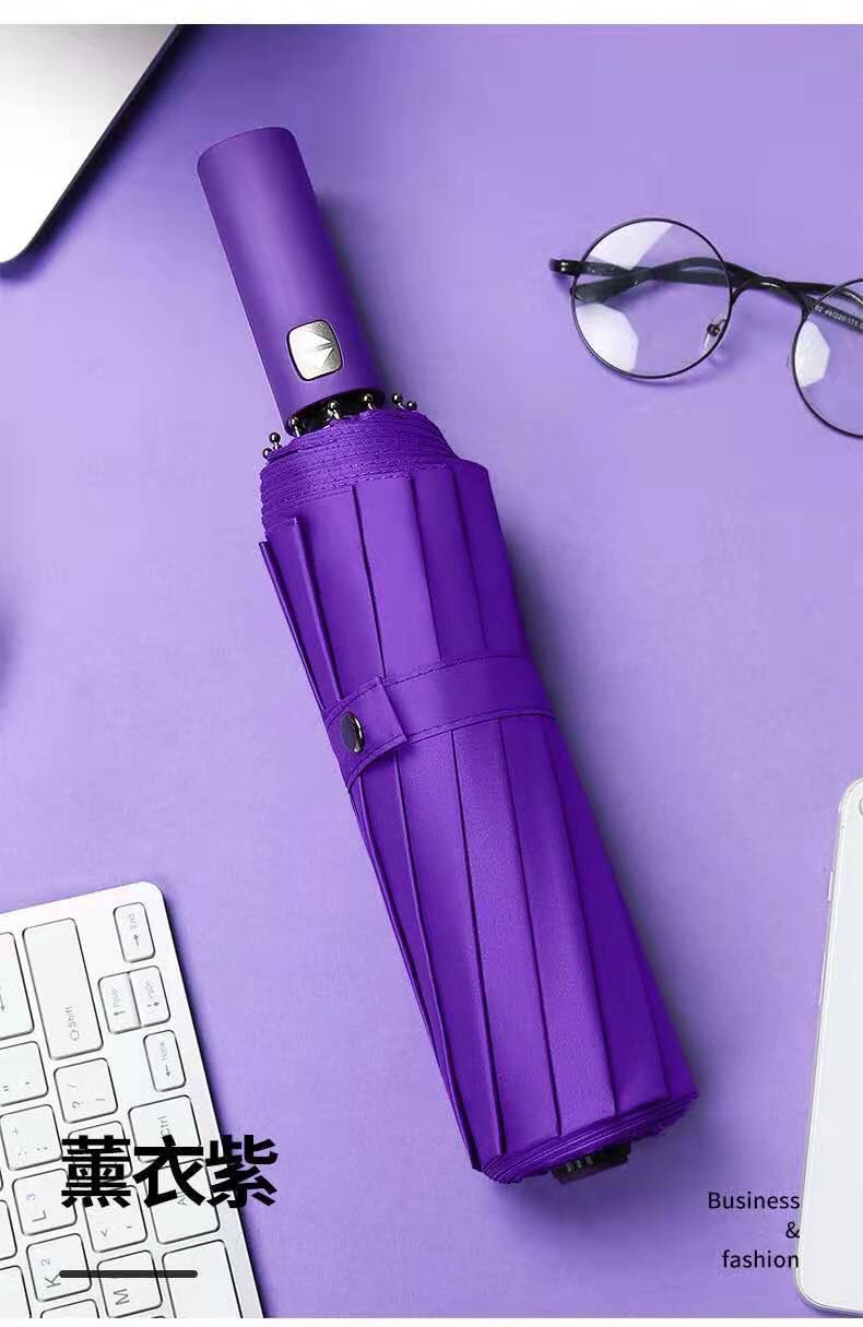 千家旺12骨自动商务遮阳防晒晴雨两用黑胶太阳伞，厂家批发可定制广告  要12黑胶自动伞联系我手柄一样的详情图10