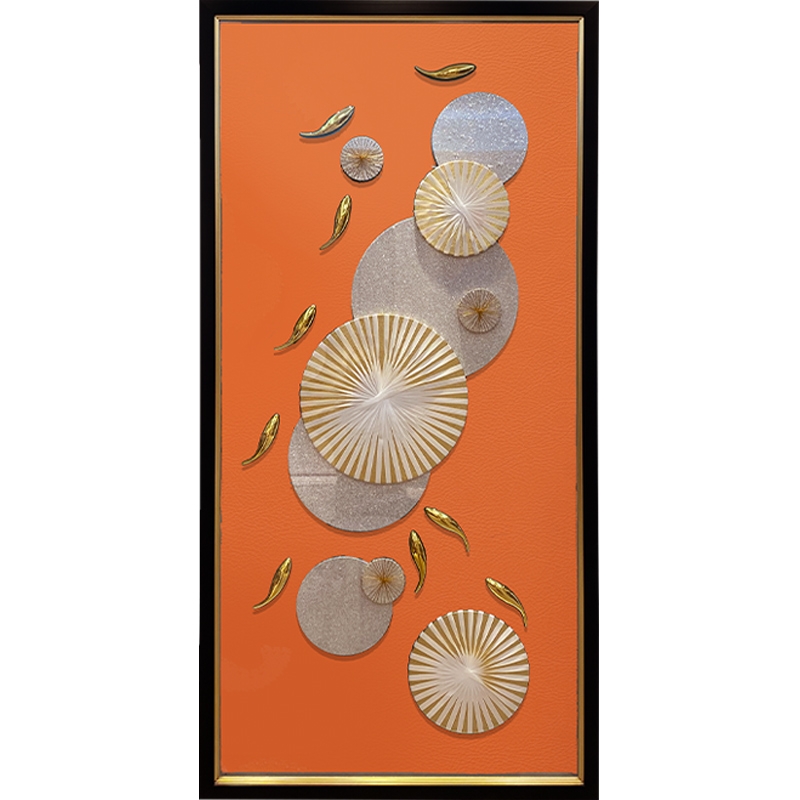 Nine Fish Figure Porch Decorative Painting Vertical Version Vertical Solid Hanging Picture Corridor Corridor Living Room Background Wall Corridor Wall full figure