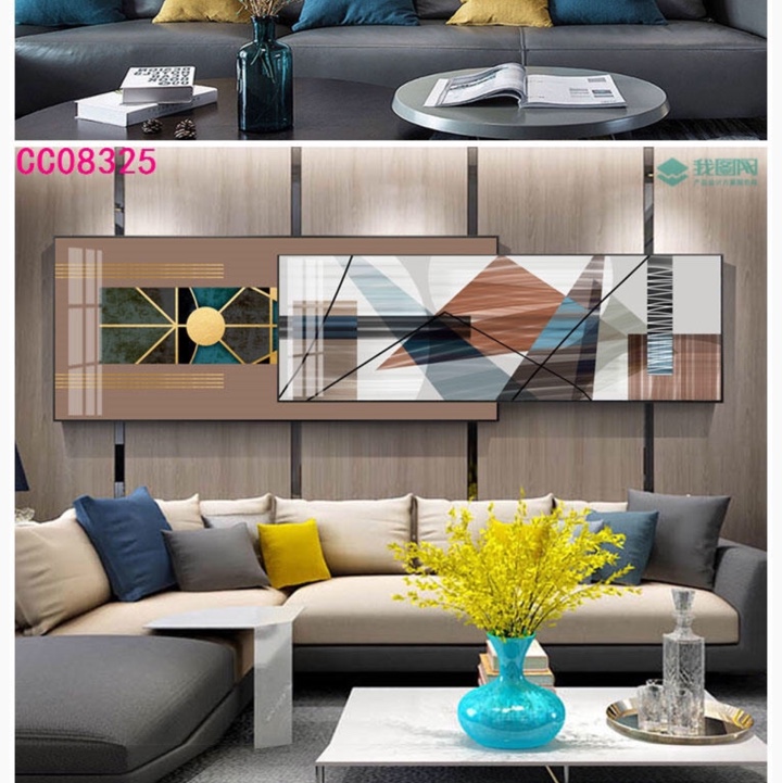 Hotel Guest House Guest Room Sofa Hanging Painting Overlay Painting Double Oil Painting Painting In Painting