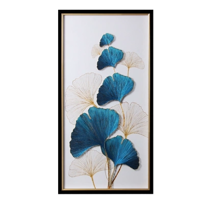 Modern Simple Entrance Hallway Decoration Painting Living Room Corridor Painting Gingko Leaf Vertical Plate Hanging Painting Creative Hand Painting