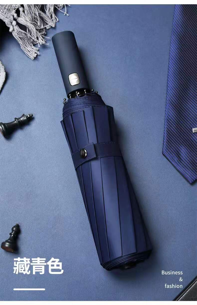 千家旺12骨自动商务遮阳防晒晴雨两用黑胶太阳伞，厂家批发可定制广告  要12黑胶自动伞联系我手柄一样的详情图7