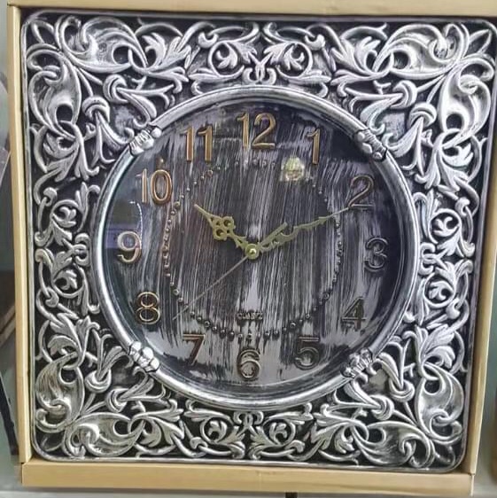2063 ancient silver wall clock thumbnail