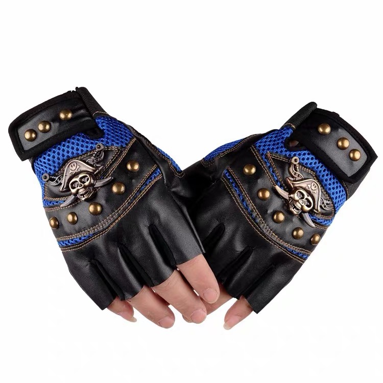 Glove man trend street hip hop pirate skull half-finger man performing street dance thunder dance new rivet