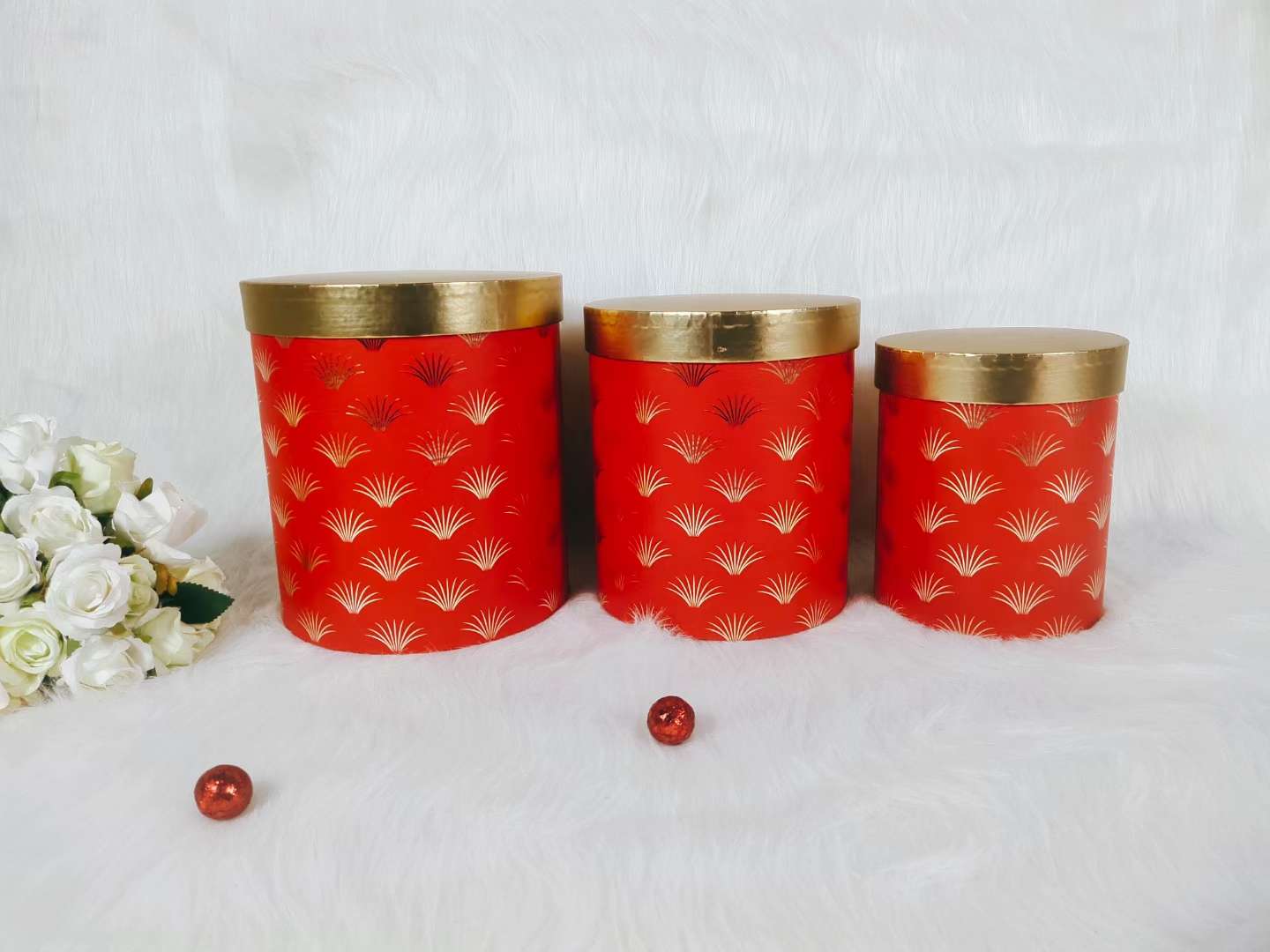Gold Gift Box Office Culture Festival Supplies Gold Gift Box Hot Covered Round Box Set Specification drawing