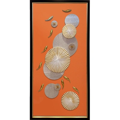 Nine Fish Figure Porch Decorative Painting Vertical Version Vertical Solid Hanging Picture Corridor Corridor Living Room Background Wall Corridor Wall