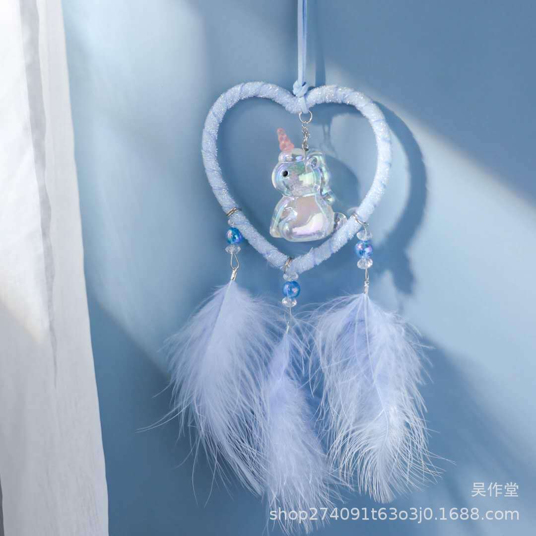 捕梦网挂件独角兽车挂饰品羽毛挂件