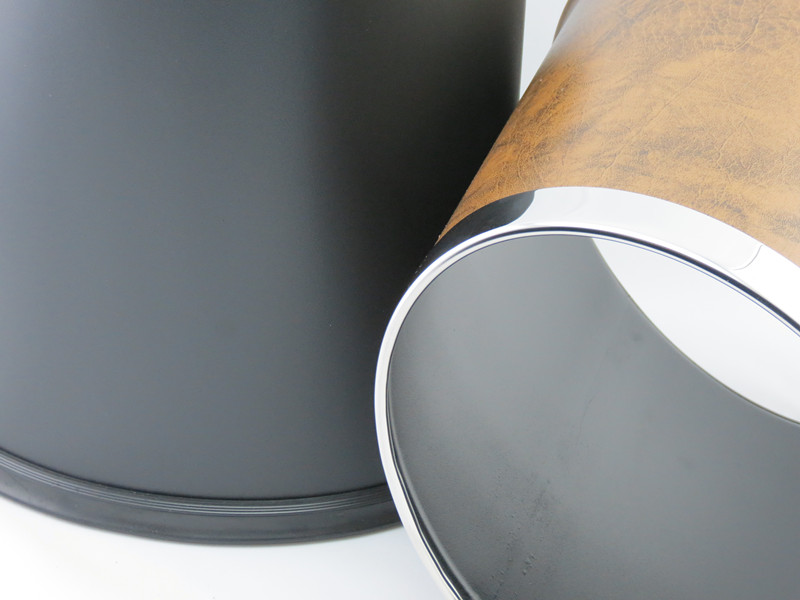 Double Bin Brown Leather Oval details Picture