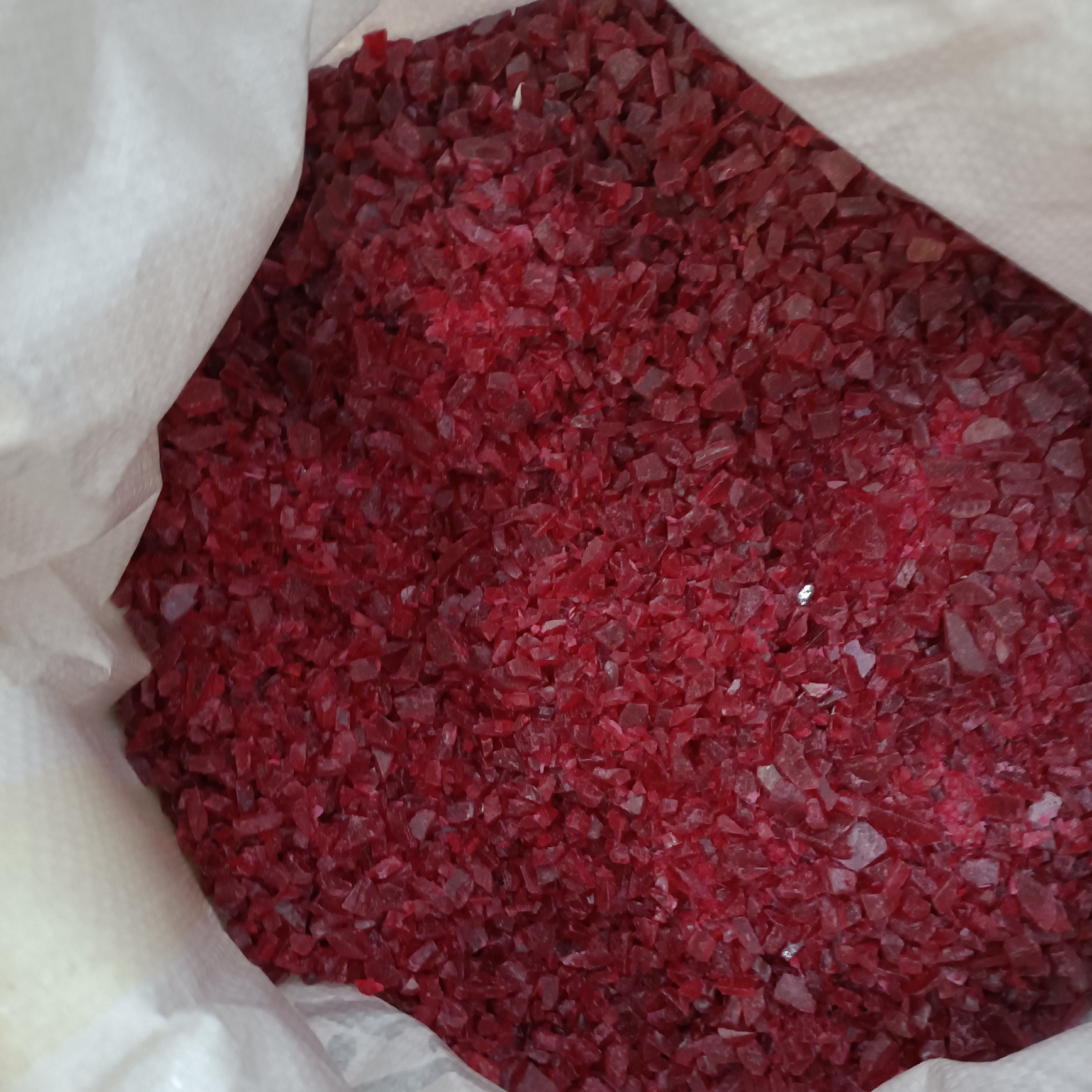 红色透苯回料塑料粒子价格面议1吨起批2024.5.3