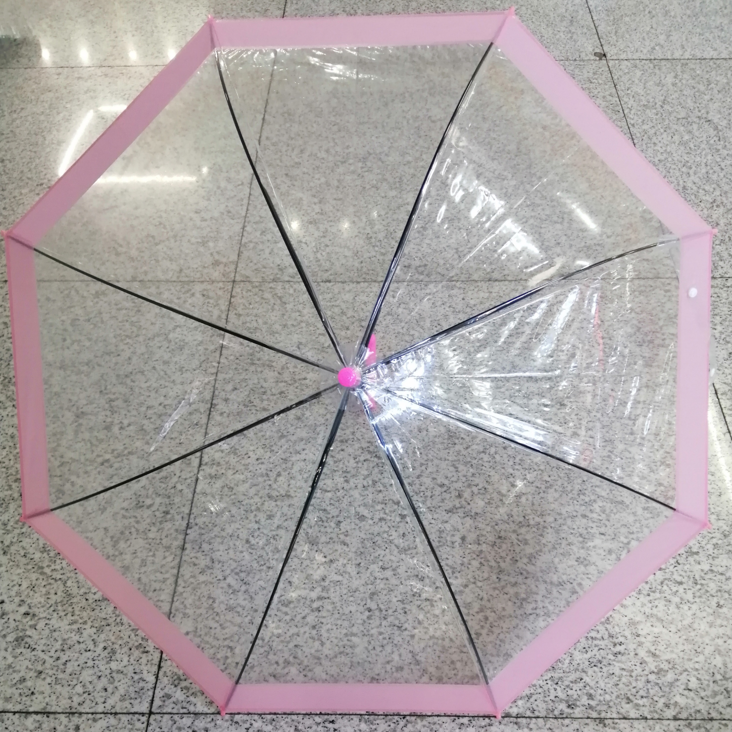 50公分透明POE接边伞粉色