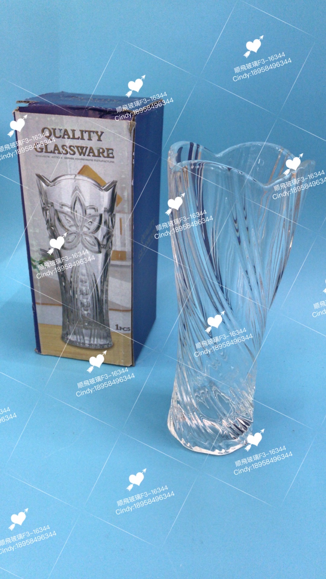 玻璃花瓶扭纹款详情图1