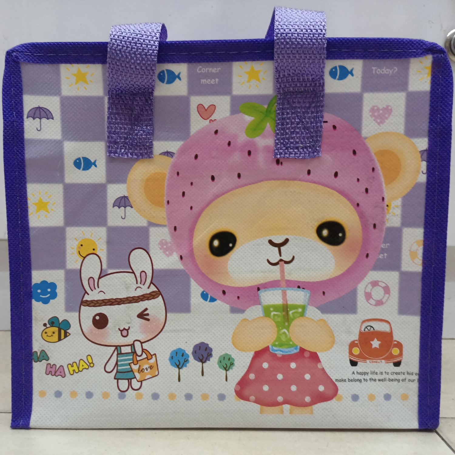Non-woven fabric peritoneal bags, small rice bags, bento bags, cartoon small shopping bags, premium bags