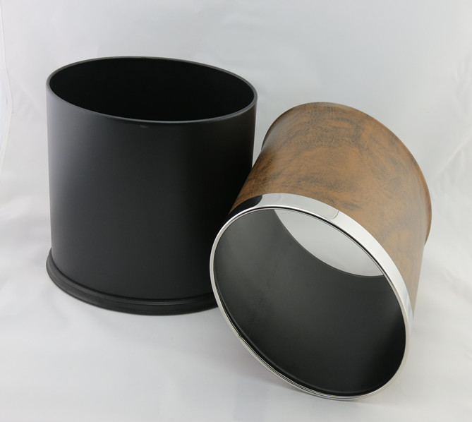 Double Bin Brown Leather Oval Specification drawing