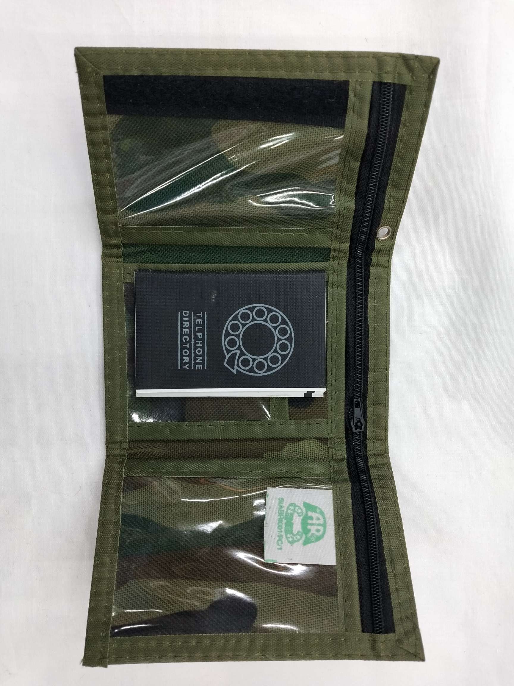 Camouflage embroidered wallet detail image 2