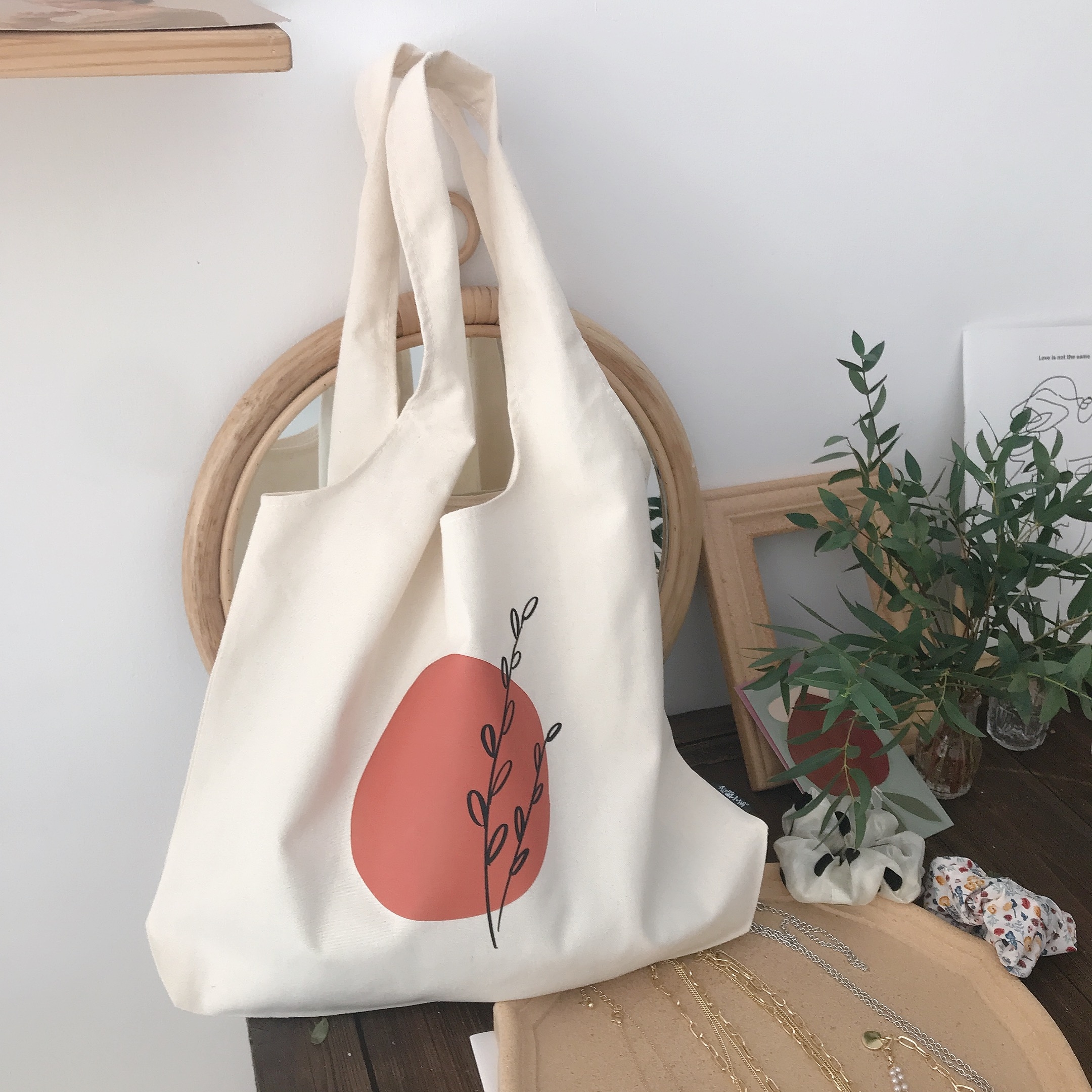 白色韩版原宿ulzzang日系大容量ins学生单肩包包手提布袋帆布包女