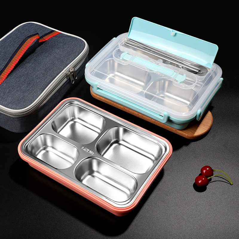 Student Lunch Box 304 Stainless Steel Portable Lunch Box Insulated Leakproof Sealed Lunch Box