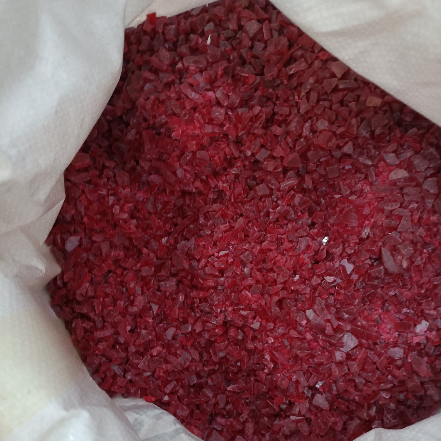 红色透苯回料塑料粒子价格面议1吨起批2024.5