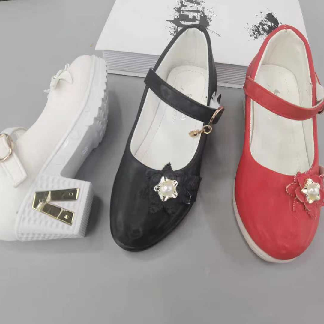 2023春款儿童学生表演韩版女童蝴蝶结126童鞋真皮内里休闲礼仪鞋