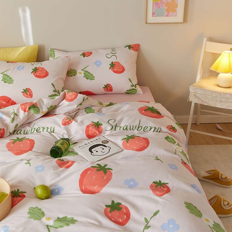 Dream Yafei Home Textile Small Fresh Cotton Four-Piece Set Retail Wholesale Non-Spot Oil Painting details Picture