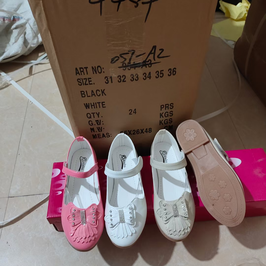 2023春款儿童学生表演韩版女童蝴蝶结129童鞋真皮内里休闲礼仪鞋图