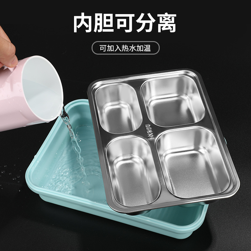 Student Lunch Box 304 Stainless Steel Portable Lunch Box Insulated Leakproof Sealed Lunch Box Application Scenario