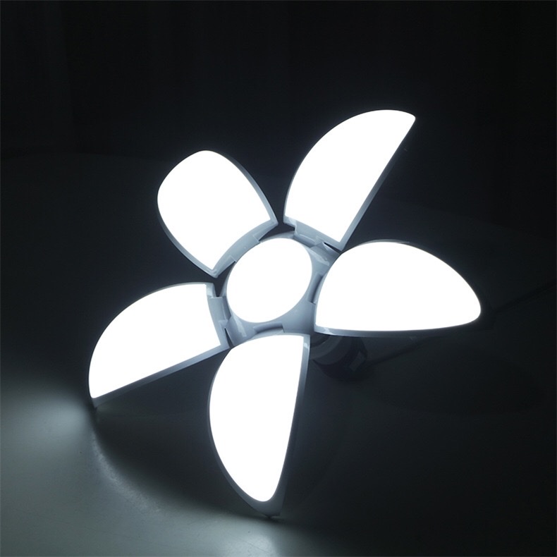 New LED five-leaf lotus lamp, folding lamp, LED five-leaf lamp E27, foldable fan lamp, lotus lamp wholesale detail image 11
