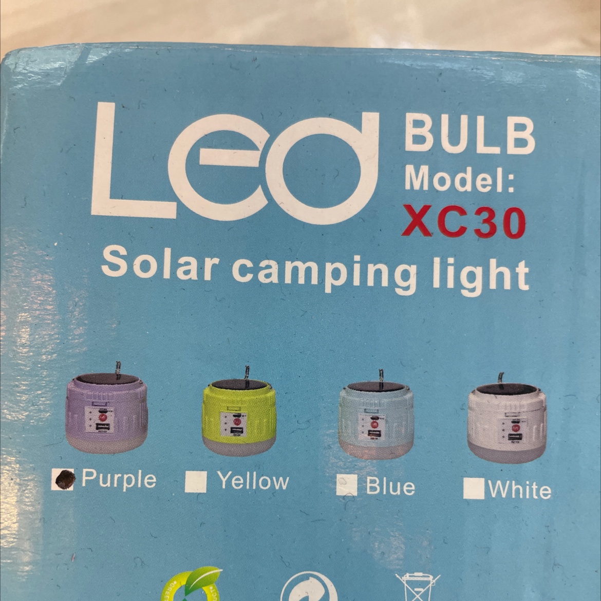 blue Solar camping light