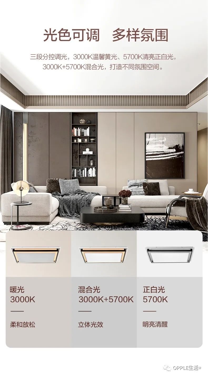 欧普漫语客厅灯9965尺寸172瓦白底实物图
