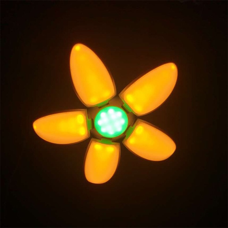New LED five-leaf lotus lamp, folding lamp, LED five-leaf lamp E27, foldable fan lamp, lotus lamp wholesale detail image 18