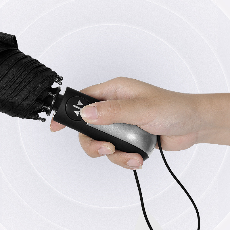 千家旺三折全自动10骨黑胶防嗮伞自开自收折叠商务广告伞雨伞定制logo 1101详情图6