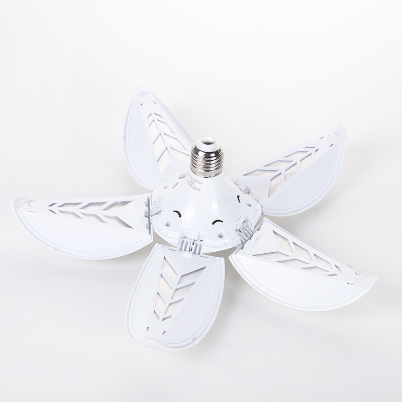 New LED five-leaf lotus lamp, folding lamp, LED five-leaf lamp E27, foldable fan lamp, lotus lamp wholesale details Picture
