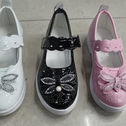 2023 Spring children students perform Korean version of girl's bow 137 leather inner casual etiquette shoes