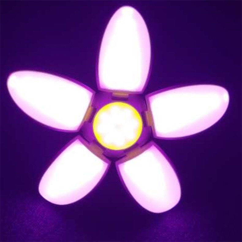 New LED five-leaf lotus lamp, folding lamp, LED five-leaf lamp E27, foldable fan lamp, lotus lamp wholesale detail image 17