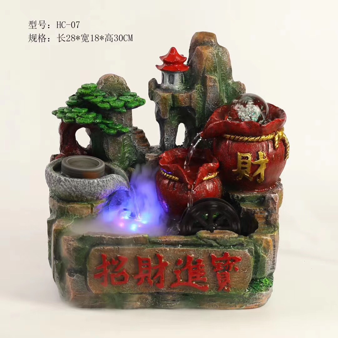 Rockery, flowing water, fountain, bonsai, feng shui, wheel fish pond, water pool, landscaping ornaments, garden courtyard, large stone fish tank