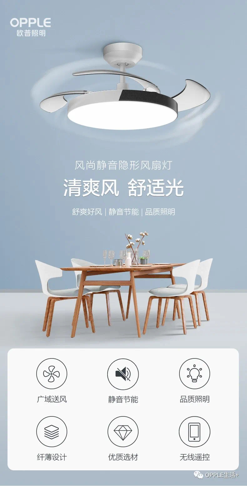 欧普电风扇风尚金36寸光源36瓦电机30瓦产品图