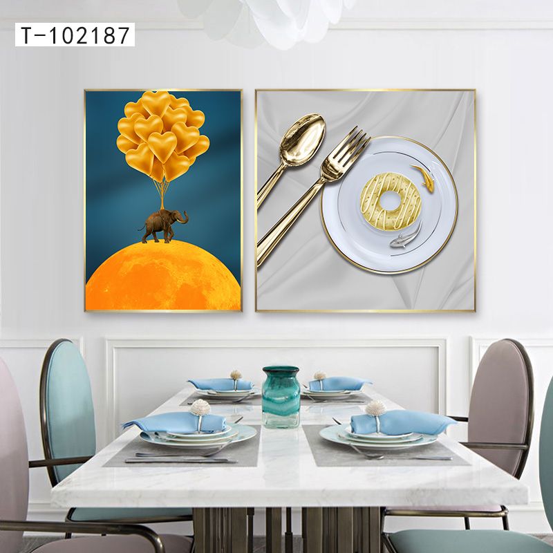 铝合金晶瓷晶贝现代轻奢餐厅两件套