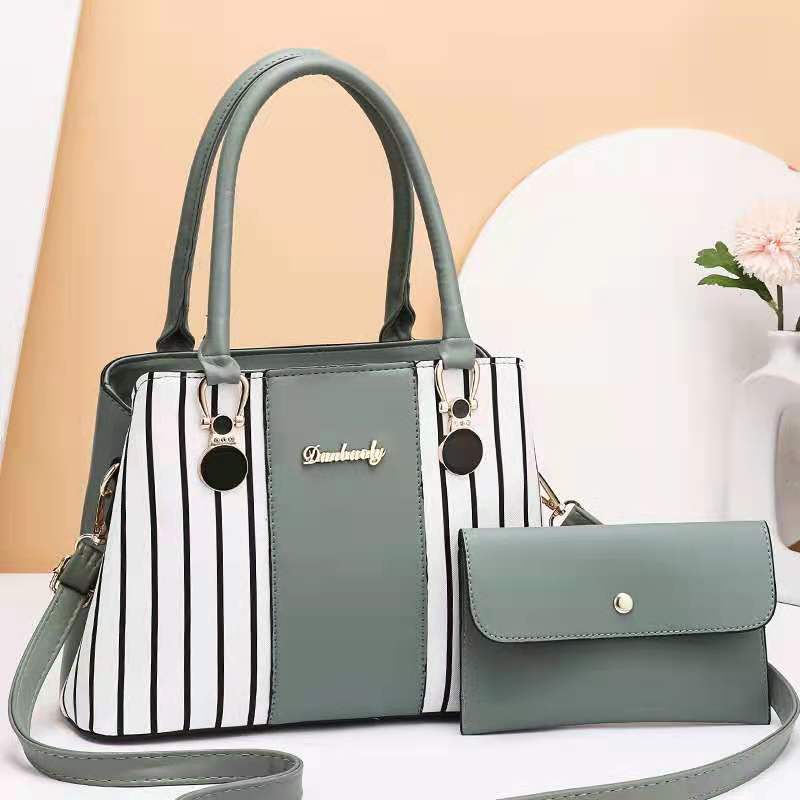 新款竖条纹子母包