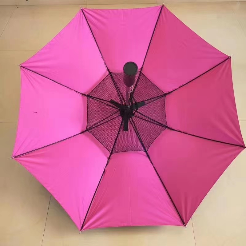 长伞风扇伞防紫外线黑胶电扇外贸伞详情图2