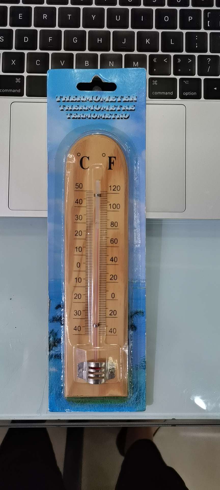 大刻度木头家用温度计细节图