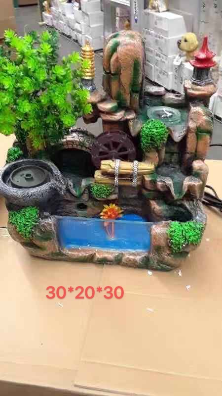 Rockery, flowing water, fountain, bonsai, feng shui, wheel fish pond, water pool, landscaping ornaments, garden courtyard, large stone fish tank details Picture