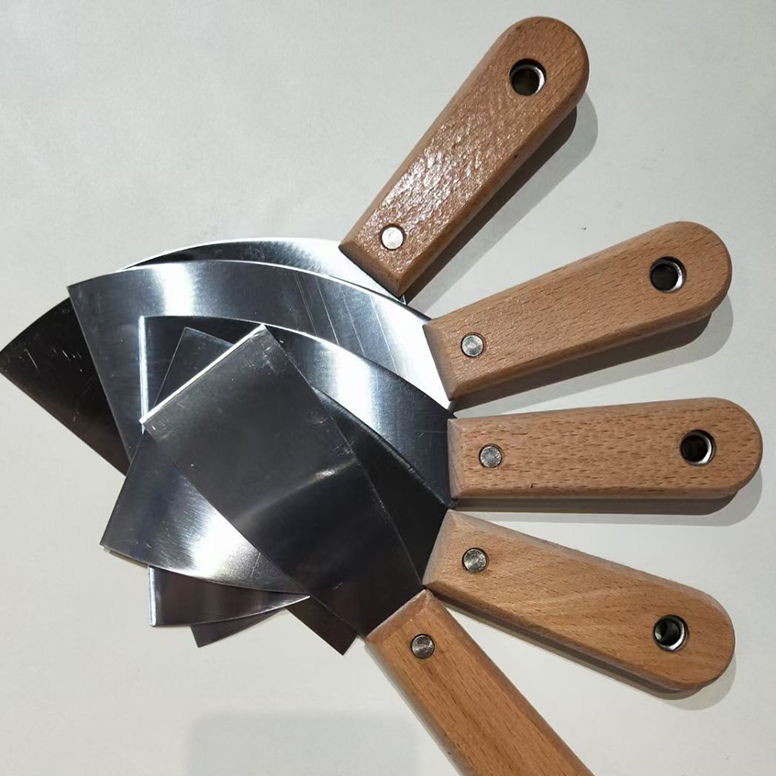 1寸木夹全尾不锈钢镜面油灰刀