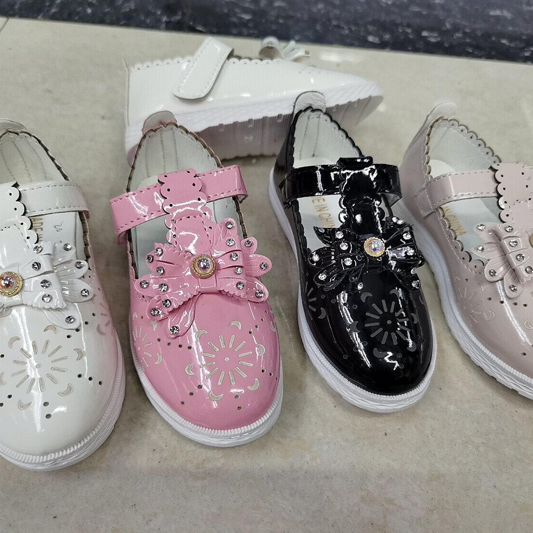 2023 Spring Children Students Perform Korean Version Of Girls' Bow 139 Children's Shoes Leather Inner Casual Etiquette Shoes