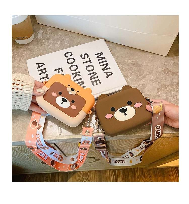 儿童包2020新款卡通亲子小方包美爆女孩硅胶零钱包配饰斜挎包详情图2