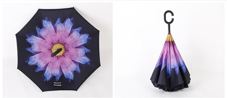 厂家直销免持C型双层可站立反向伞 汽车伞广告伞定制LOGO反向伞详情图8