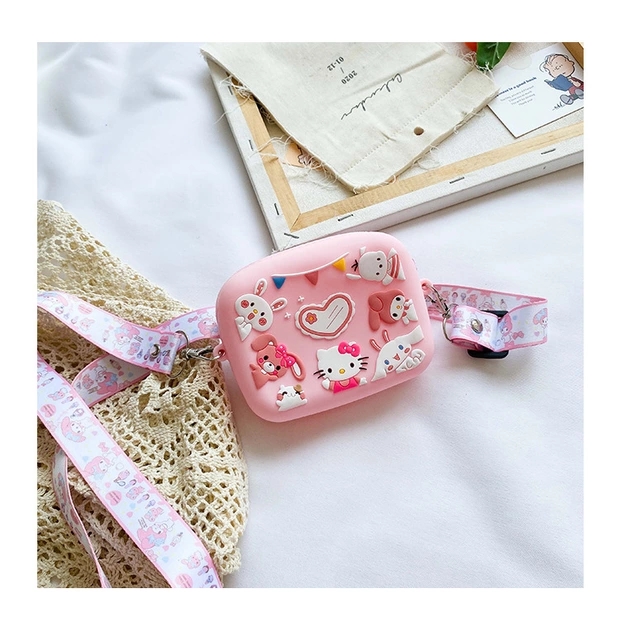 儿童包2020新款卡通亲子小方包美爆女孩硅胶零钱包配饰斜挎包详情图13