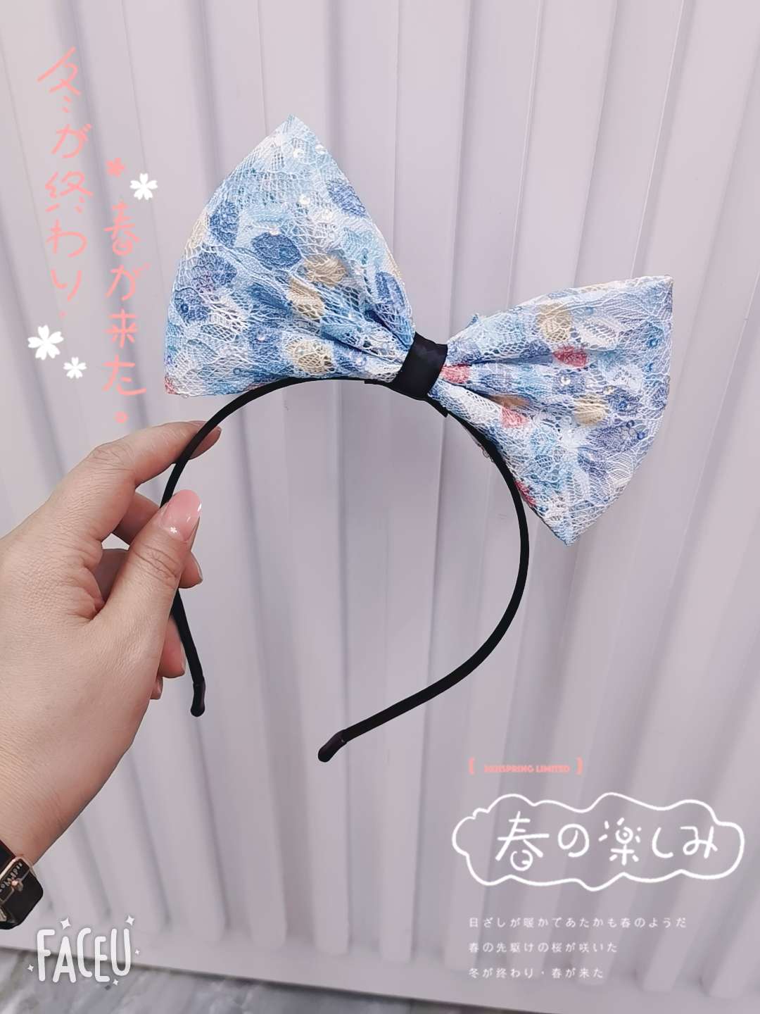 Colorful Lace Bow Tie Mesh Wash Sell Germination Hoop - Headwear Hair Accessories Bow Headband Headband details Picture