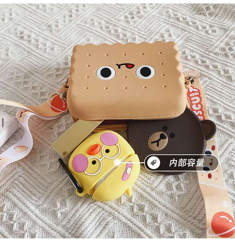 儿童包2020新款卡通亲子小方包美爆女孩硅胶零钱包配饰斜挎包产品图